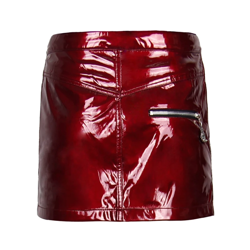 Punk Women Sexy Solid Red Leather Skirt Summer Sheathy Short Skirts Girls Mini Skirts With Zipper Decoration
Punk Women Sexy Solid Red Leather Skirt Summer Sheathy Short Skirts Girls Mini Skirts With Zipper Decoration
