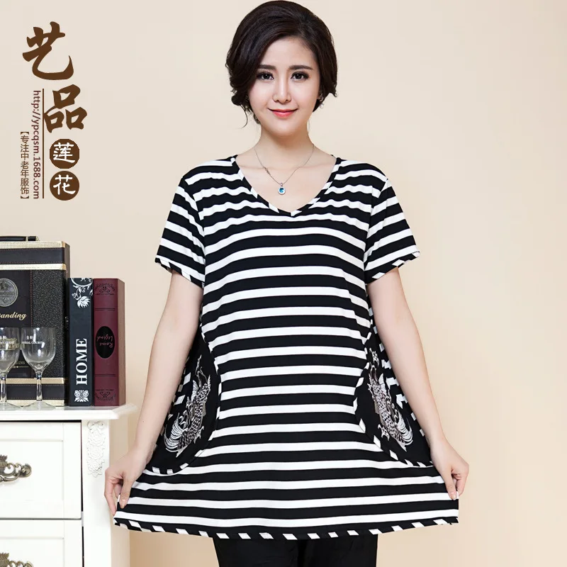 Middle - aged and old women 's new big yards knitted cotton long t - shirts - A woman with elegant temperament (bust 120 cm)
Middle - aged and old women 's new big yards knitted cotton long t - shirts - A woman with elegant temperament (bust 120 cm)