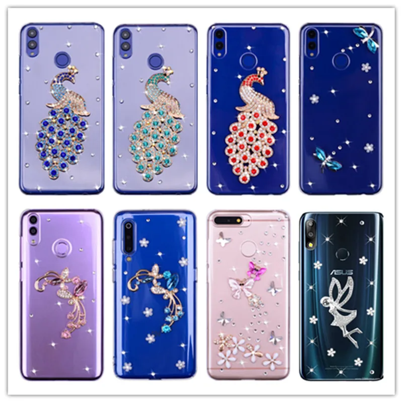 Чехол с блестящими стразами для ASUS Zenfone Max Pro M1 ZB602KL ZB555KL ZE620KL M2 ZB633KL ZB631KL ZC520KL ZC554KL