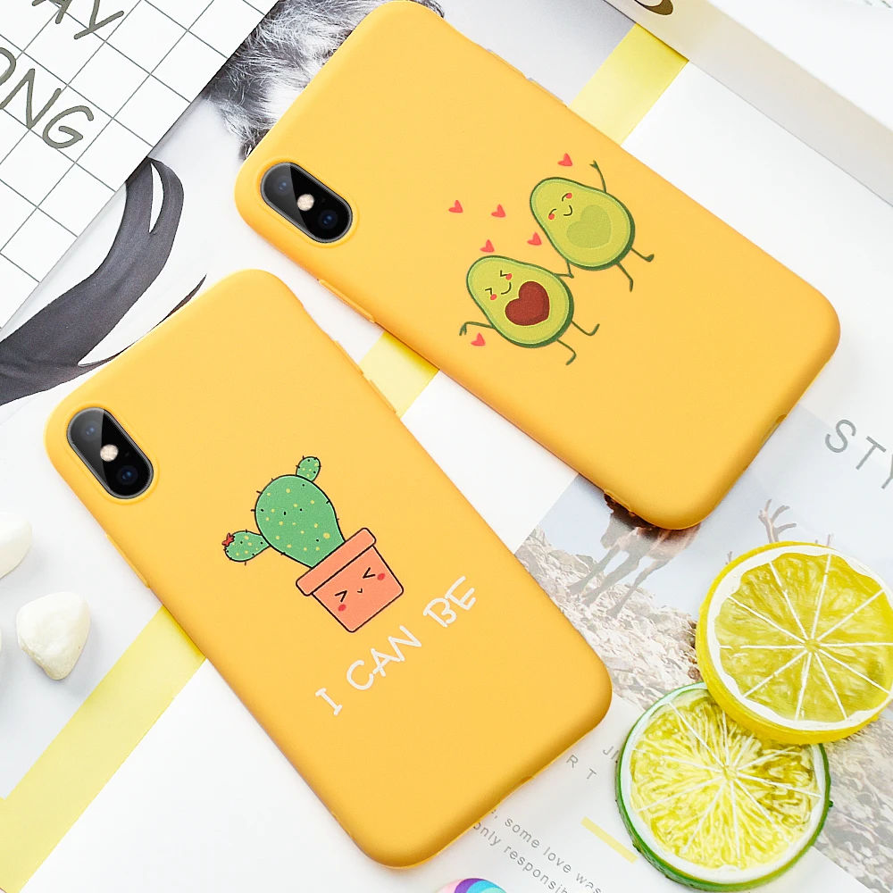 Милый мягкий силиконовый чехол с авокадо и сердечками для iPhone 6 6S 8 8Plus X 7 7Plus XS Max XR