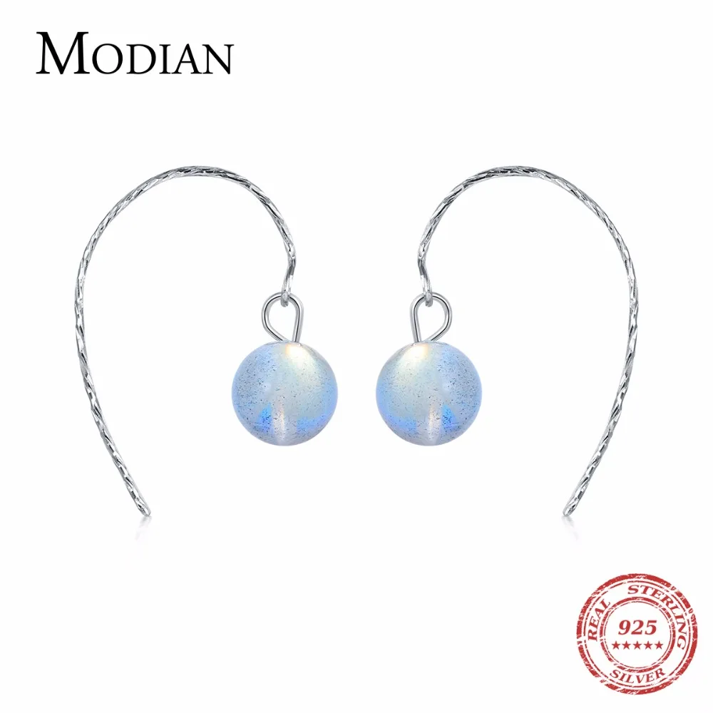 

2019 New Arrival 925 sterling silver Fashion Drop Earrings 100% Tiny Natural Moonlight earrings for women Top quality gift box