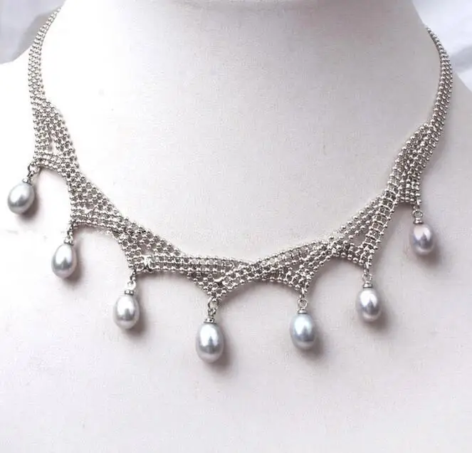 Women Jewelry handmade Gift 8-9mm bright gray pearl pendant necklace silver color chain real natural freshwater pearl
Women Jewelry handmade Gift 8-9mm bright gray pearl pendant necklace silver color chain real natural freshwater pearl