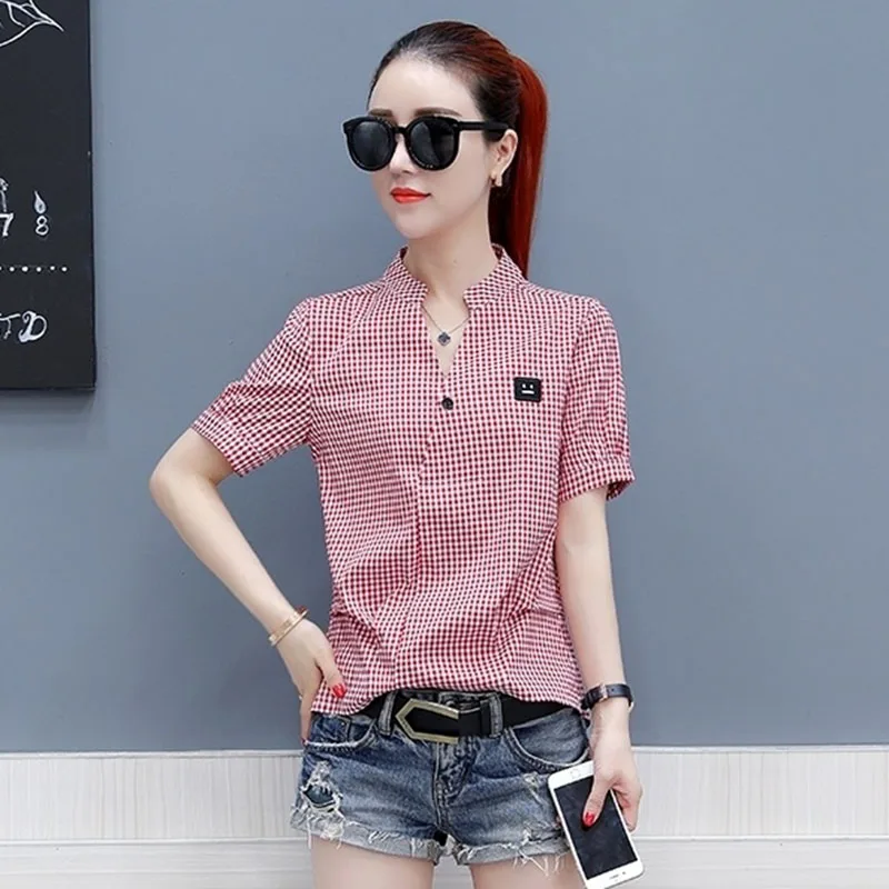 New Design Women Spring Summer Style Chiffon Blouses Shirts Lady Casual Short Sleeve Plaid Blusas Tops DF1919
New Design Women Spring Summer Style Chiffon Blouses Shirts Lady Casual Short Sleeve Plaid Blusas Tops DF1919