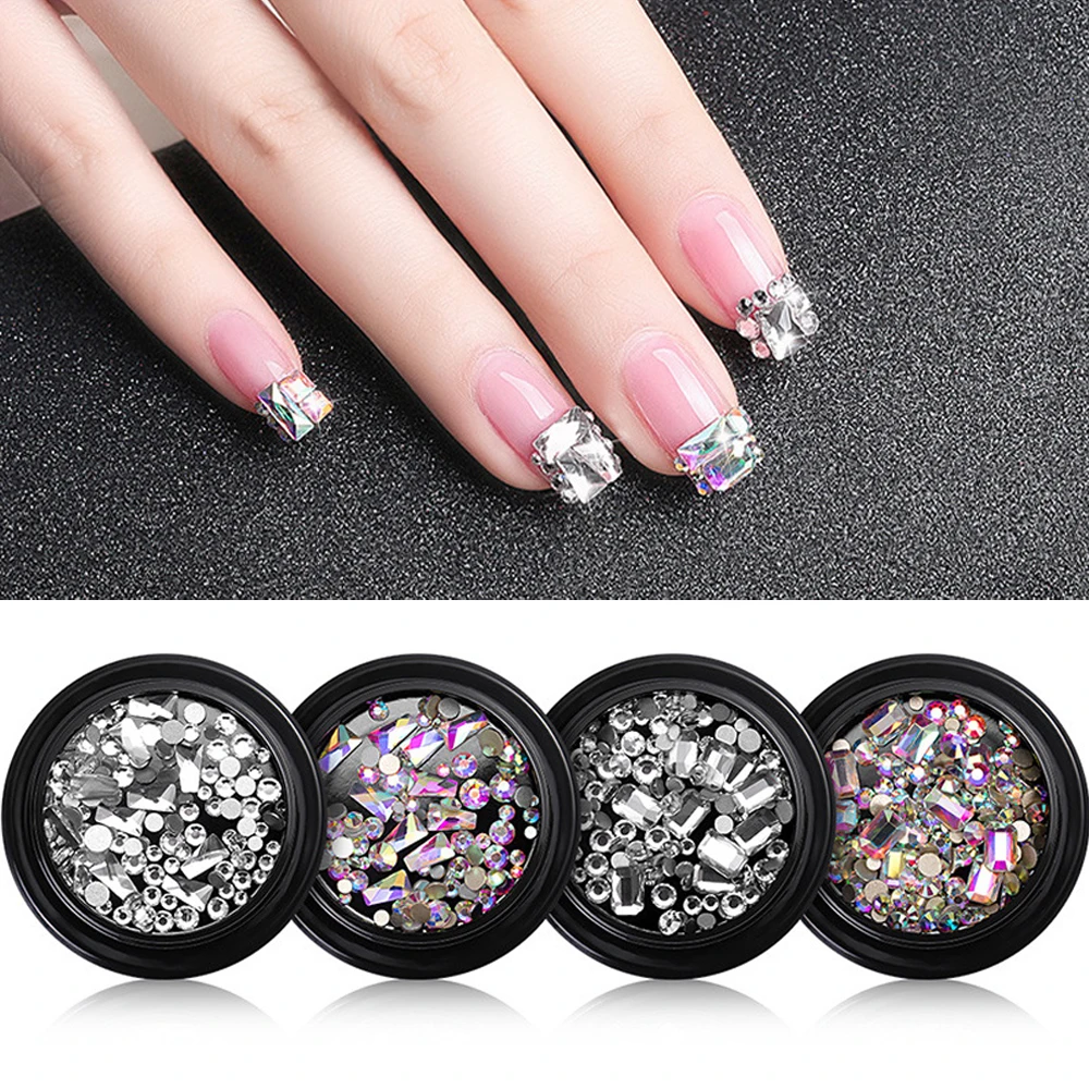 3D Crystal Nail Art Stone 8 Types Manicure Nail Decor Accessories Flat Back Clear Color or Rhinestones AB 1 box
3D Crystal Nail Art Stone 8 Types Manicure Nail Decor Accessories Flat Back Clear Color or Rhinestones AB 1 box