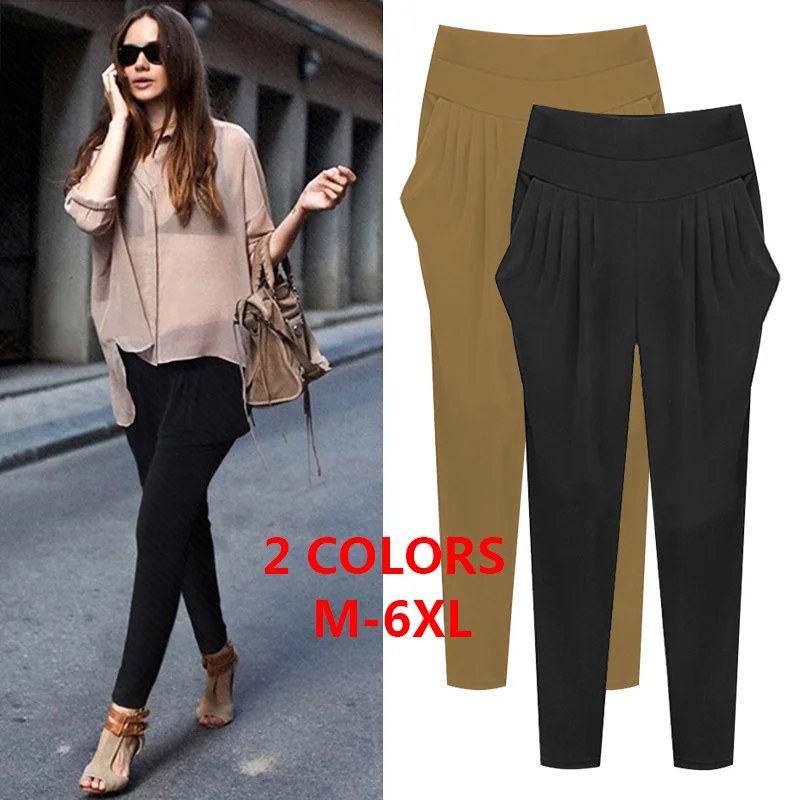 Plus Size Pants M - 6XL 3XL 4XL High Waist Harem Pants Elastic Waist Office Lady Autumn Fall Solid Long Pants Plus Size Clothing
Plus Size Pants M - 6XL 3XL 4XL High Waist Harem Pants Elastic Waist Office Lady Autumn Fall Solid Long Pants Plus Size Clothing