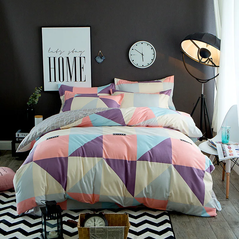 Polyester Cotton Nordic Style Bedding Set Duvet Cover Bed Sheet Pillow Case Sanding Geometry Home Textiles
Polyester Cotton Nordic Style Bedding Set Duvet Cover Bed Sheet Pillow Case Sanding Geometry Home Textiles