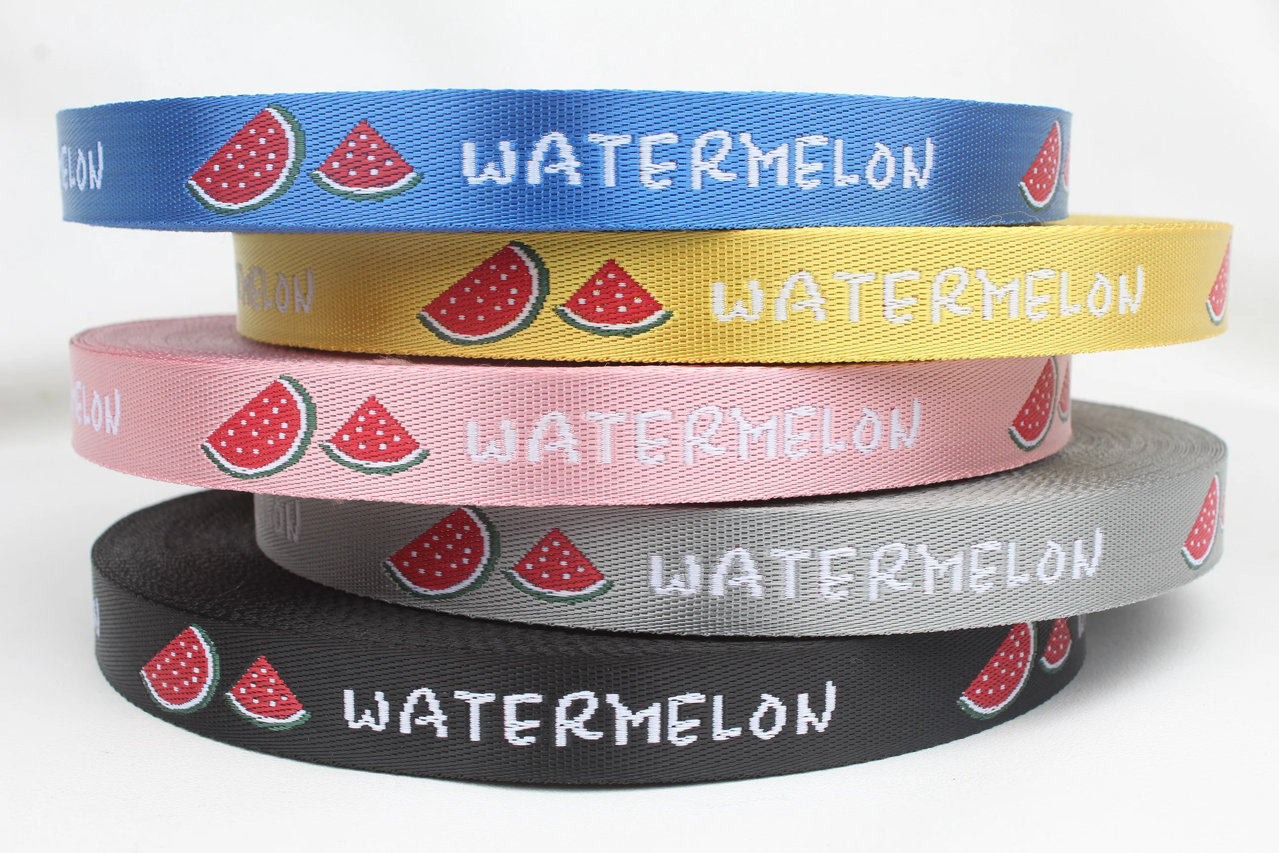 20mm wide hot fashion jacquard watermelon nylon webbing blue grey golden pink black Street Style Canvas Belt Industrial Letters
20mm wide hot fashion jacquard watermelon nylon webbing blue grey golden pink black Street Style Canvas Belt Industrial Letters