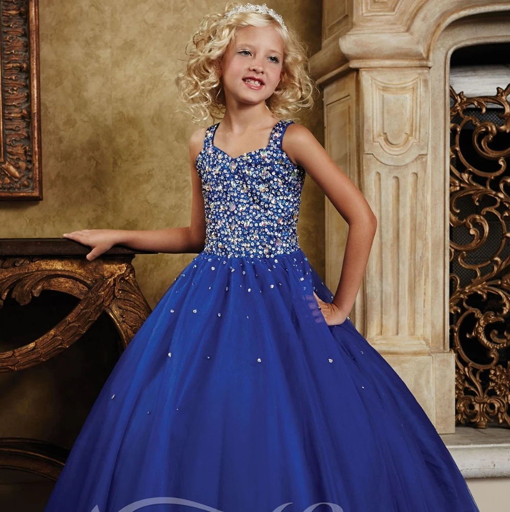 Sweet-heart Lace-Up Back Girl's Formal Dresses Double Straps Ball Gown crepe Sequins Little Rosie Pageant Dress 2014 New TF002
Sweet-heart Lace-Up Back Girl's Formal Dresses Double Straps Ball Gown crepe Sequins Little Rosie Pageant Dress 2014 New TF002