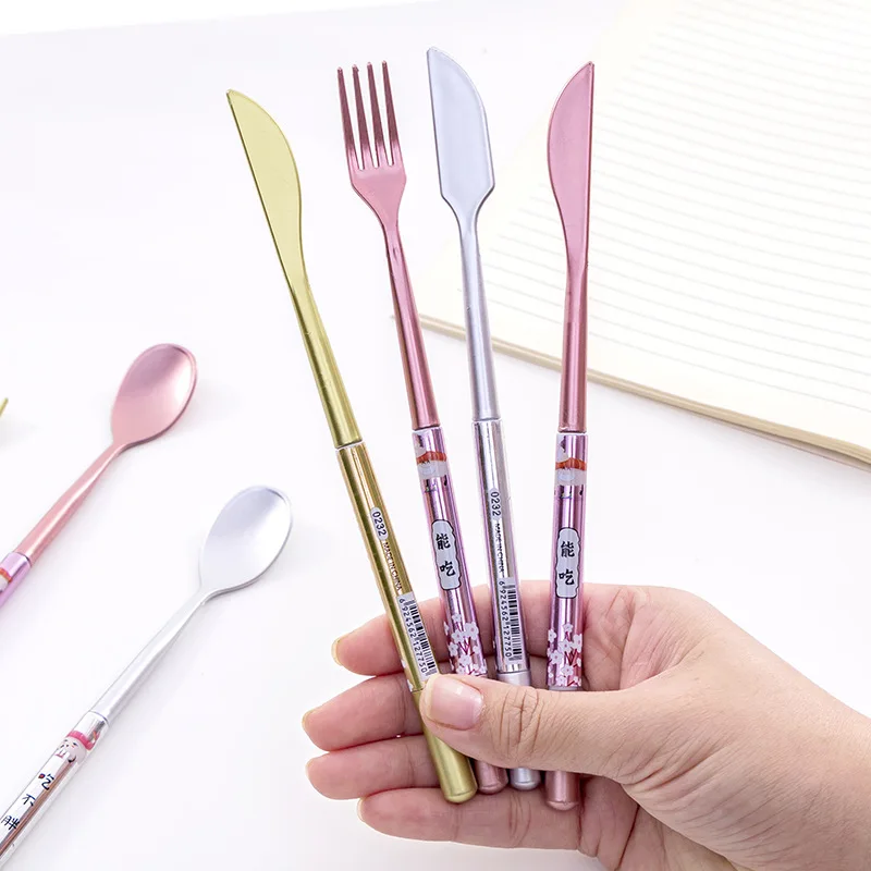 2 Pcs Creative Spoon Knife Fork Tableware Model Black Ink Gel Pen 0.5mm School Office Supply Gift Kawaii Stationery Papelaria
2 Pcs Creative Spoon Knife Fork Tableware Model Black Ink Gel Pen 0.5mm School Office Supply Gift Kawaii Stationery Papelaria