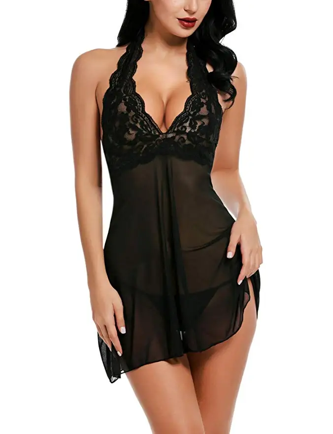 Babydoll Nightgown Lenceria Mujer Porno Sexy Sleepwear Women Lingerie Halter EroticLace V Neck Lenceria Femenina
Babydoll Nightgown Lenceria Mujer Porno Sexy Sleepwear Women Lingerie Halter EroticLace V Neck Lenceria Femenina
