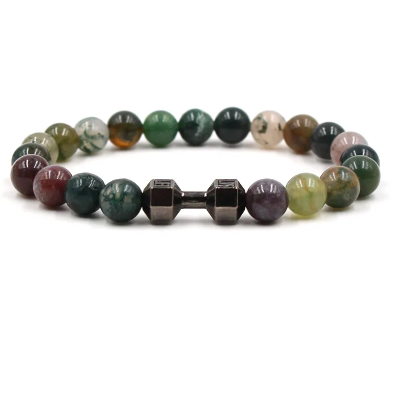 Charm Natural Stone Bracelet Dumbbell Matte Beaded Handmade Men Women Reiki Prayer Elastice Bracelets Unisex Fashion Jewelry
Charm Natural Stone Bracelet Dumbbell Matte Beaded Handmade Men Women Reiki Prayer Elastice Bracelets Unisex Fashion Jewelry