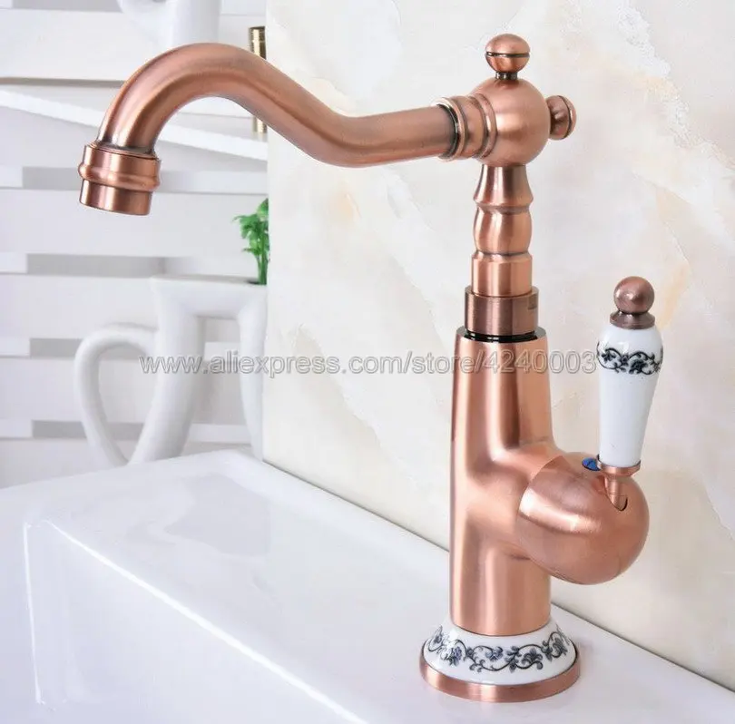 Antique Red Copper Porcelain Base Single Handle Bathroom basin faucet sink Faucet Mixer Tap Knf623
Antique Red Copper Porcelain Base Single Handle Bathroom basin faucet sink Faucet Mixer Tap Knf623