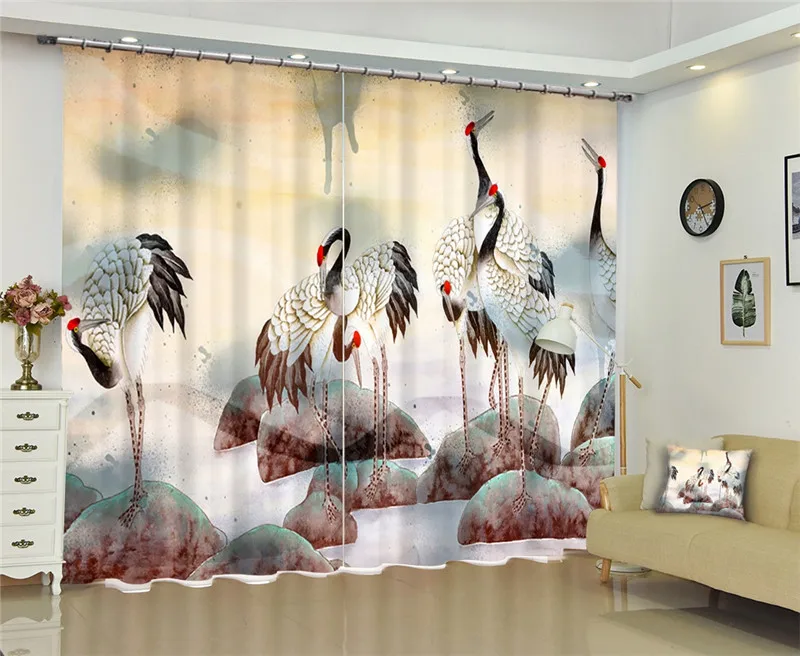 Modern window curtains home decoration fashion fabrics for curtains living room 3D Red-crowned crane window treatment balcony
Modern window curtains home decoration fashion fabrics for curtains living room 3D Red-crowned crane window treatment balcony