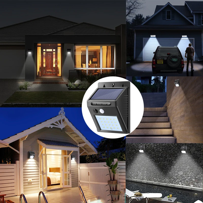 20 LED Solar Lights Garden Lamp Motion Sensor Outdoor Street Wall Waterproof Super Bright Courtyard Pathway Light | Освещение