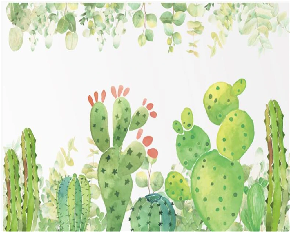 Custom children's room interior wallpaper for walls 3d watercolor cactus living room background hand-painted wallpaper Beibehang
Custom children's room interior wallpaper for walls 3d watercolor cactus living room background hand-painted wallpaper Beibehang