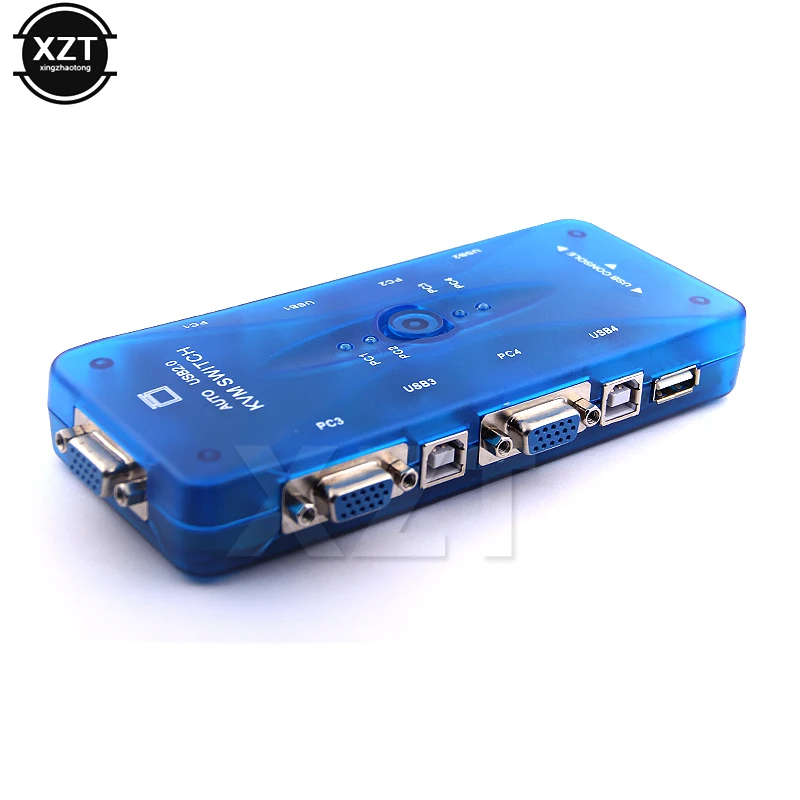USB2.0 автоматический KVM переключатель 4 порта Селектор VGA печать авто монитор