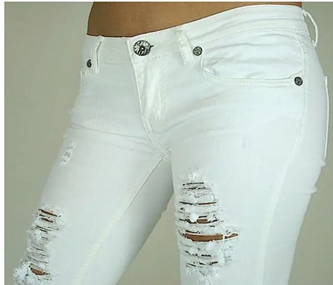 Summer And Autumn Women Slim Pencil Pants White Solid Color Ripped Full Length Pants High Waist Female Hole Trousers K253
Summer And Autumn Women Slim Pencil Pants White Solid Color Ripped Full Length Pants High Waist Female Hole Trousers K253