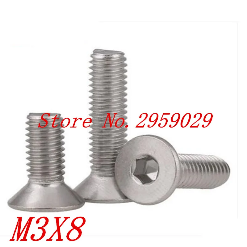 1000pcs DIN7991 M3*8 M3 x 8mm Stainless steel 304 hex socket countersunk head machine screw
1000pcs DIN7991 M3*8 M3 x 8mm Stainless steel 304 hex socket countersunk head machine screw