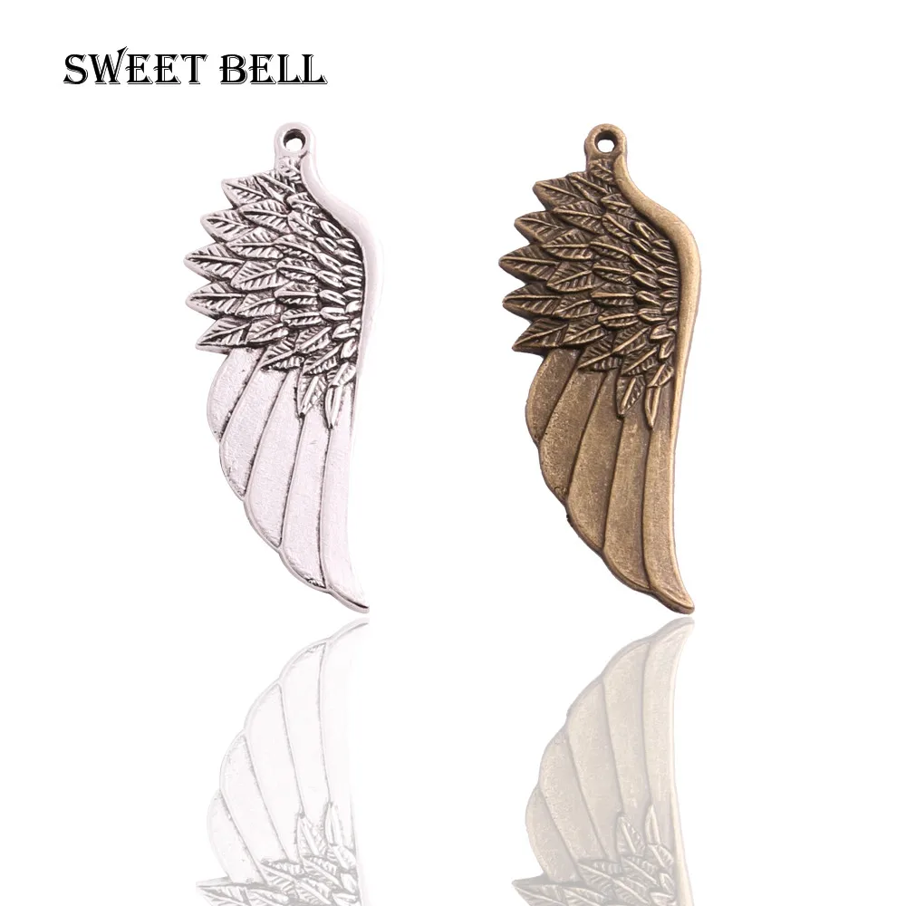 Sweet Bell 10pcs/lot 22*57mm two color Angel Wings Jewelry Pendants Charm Findings Fit Jewelry Making Charms D0390
Sweet Bell 10pcs/lot 22*57mm two color Angel Wings Jewelry Pendants Charm Findings Fit Jewelry Making Charms D0390