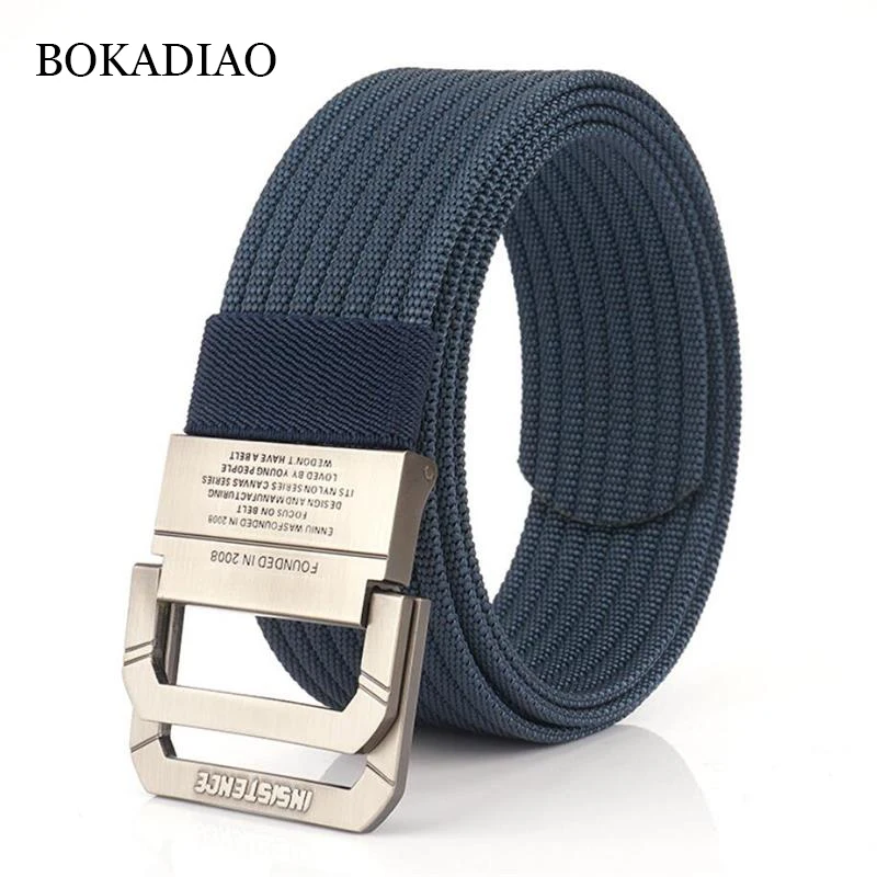 BOKADIAO Men&Women Nylon belt luxury Double Ring Metal buckle jeans belts for men Military Army tactical belts canvas male strap
BOKADIAO Men&Women Nylon belt luxury Double Ring Metal buckle jeans belts for men Military Army tactical belts canvas male strap