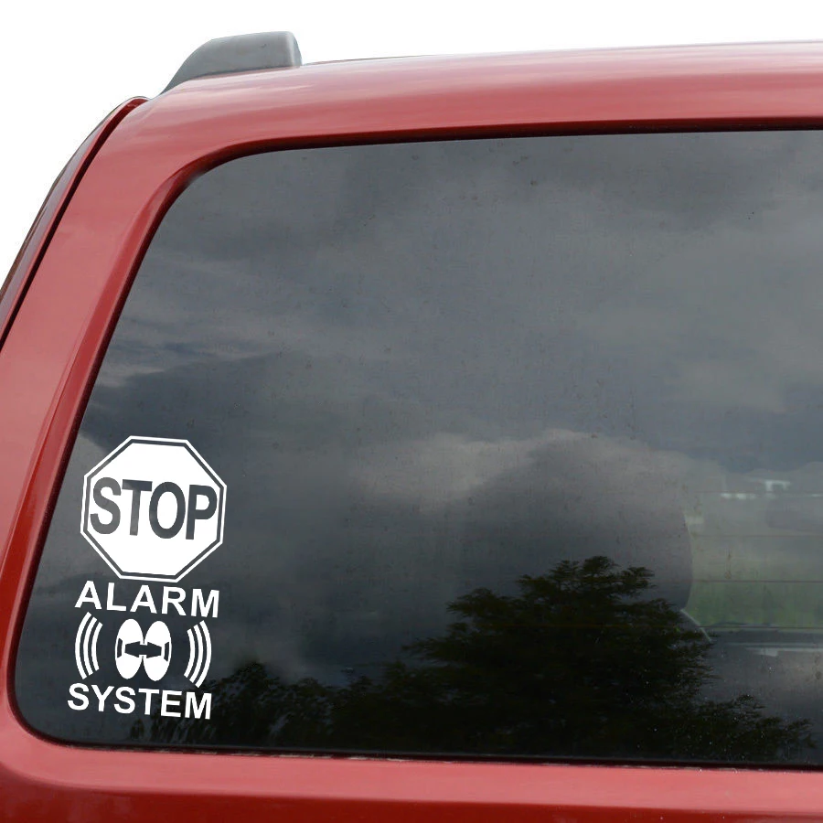 9.4cm18cm Warning Mark Stop Alarm System Graphic Car Sticker Car Styling Vinyl Decoration Decals
9.4cm18cm Warning Mark Stop Alarm System Graphic Car Sticker Car Styling Vinyl Decoration Decals