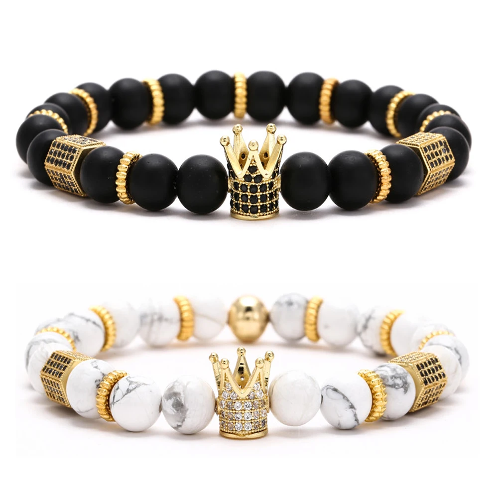 2020 Howlite Regalite Black Matte Stone Pave CZ Crown And Hexagon Charm Bracelet For Men Women Bracelet Jewelry Pulseira hombres
2020 Howlite Regalite Black Matte Stone Pave CZ Crown And Hexagon Charm Bracelet For Men Women Bracelet Jewelry Pulseira hombres