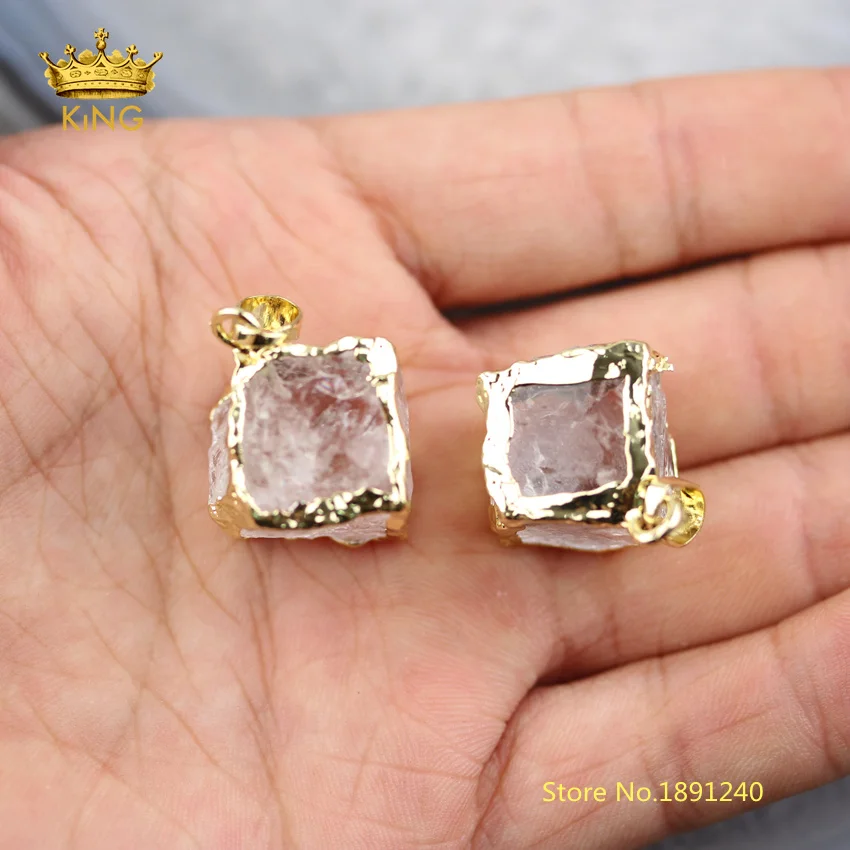 10PCS Rhombus Clear Quartz Beads Plated Gold Edged Natural Quartz Raw Crystals Charms Pendants Handmade Jewelry Supplies DSS118
10PCS Rhombus Clear Quartz Beads Plated Gold Edged Natural Quartz Raw Crystals Charms Pendants Handmade Jewelry Supplies DSS118