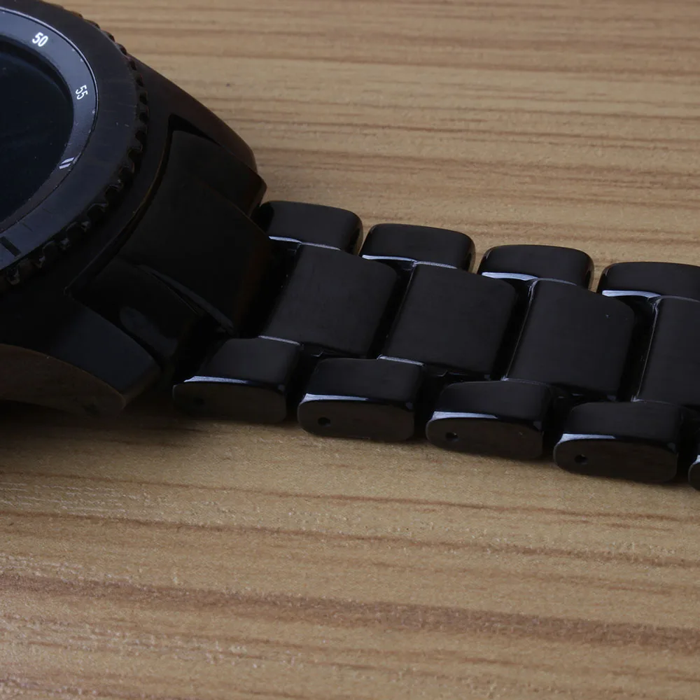 Ceramic Watchband black Watch band 22mm Strap Butterfly Buckle for Gear s3 Frontier wristband Stainless steel Curved ends polish
Ceramic Watchband black Watch band 22mm Strap Butterfly Buckle for Gear s3 Frontier wristband Stainless steel Curved ends polish