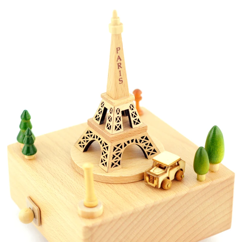 Creative Wood Music Box Eiffel Tower Sky City Swivel Mechanism Holiday Birthday Gift Carousel Music Box
Creative Wood Music Box Eiffel Tower Sky City Swivel Mechanism Holiday Birthday Gift Carousel Music Box