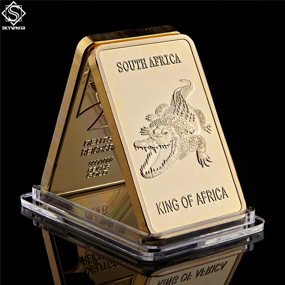 Gold Bar South Africa Wildlife Gold Plated Bar Animal Deer And Crocodile Crafts For Collection
Gold Bar South Africa Wildlife Gold Plated Bar Animal Deer And Crocodile Crafts For Collection