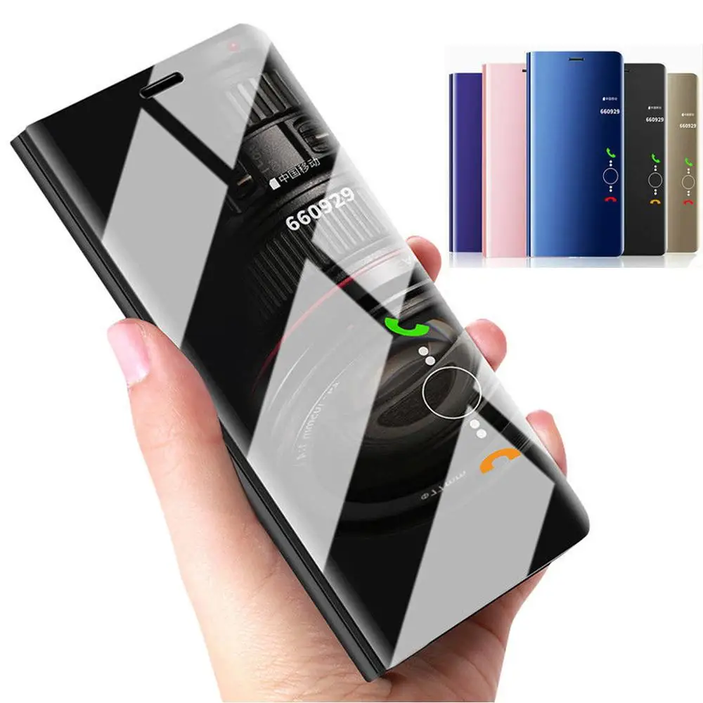 Зеркальный флип чехол Y9 2019 для Huawei P30 Pro P20 Lite P10 P9 P8 Mate 20 10 Honor 10i 8X 8 P Smart Plus 2018 2017 с