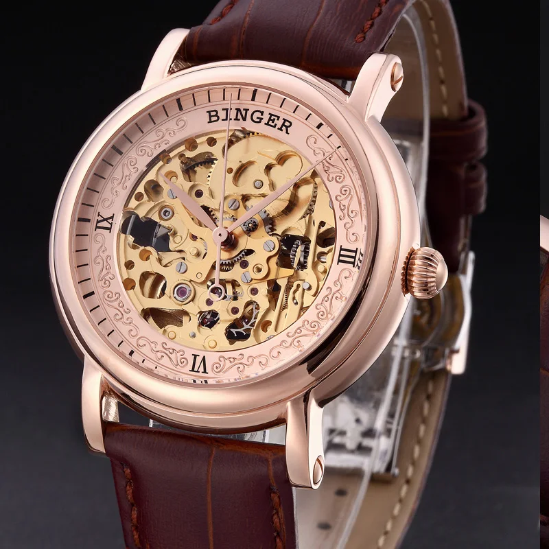 Швейцария Бингер мужские часы люксовый бренд автоматические механические