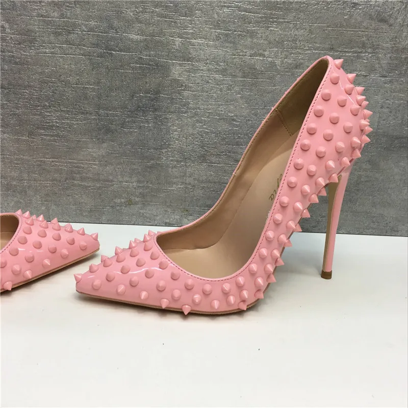 Brand fashion new pointed pink high-heeled exquisite rivets elegant single shoes 12cm high heel ladies party shoes
Brand fashion new pointed pink high-heeled exquisite rivets elegant single shoes 12cm high heel ladies party shoes