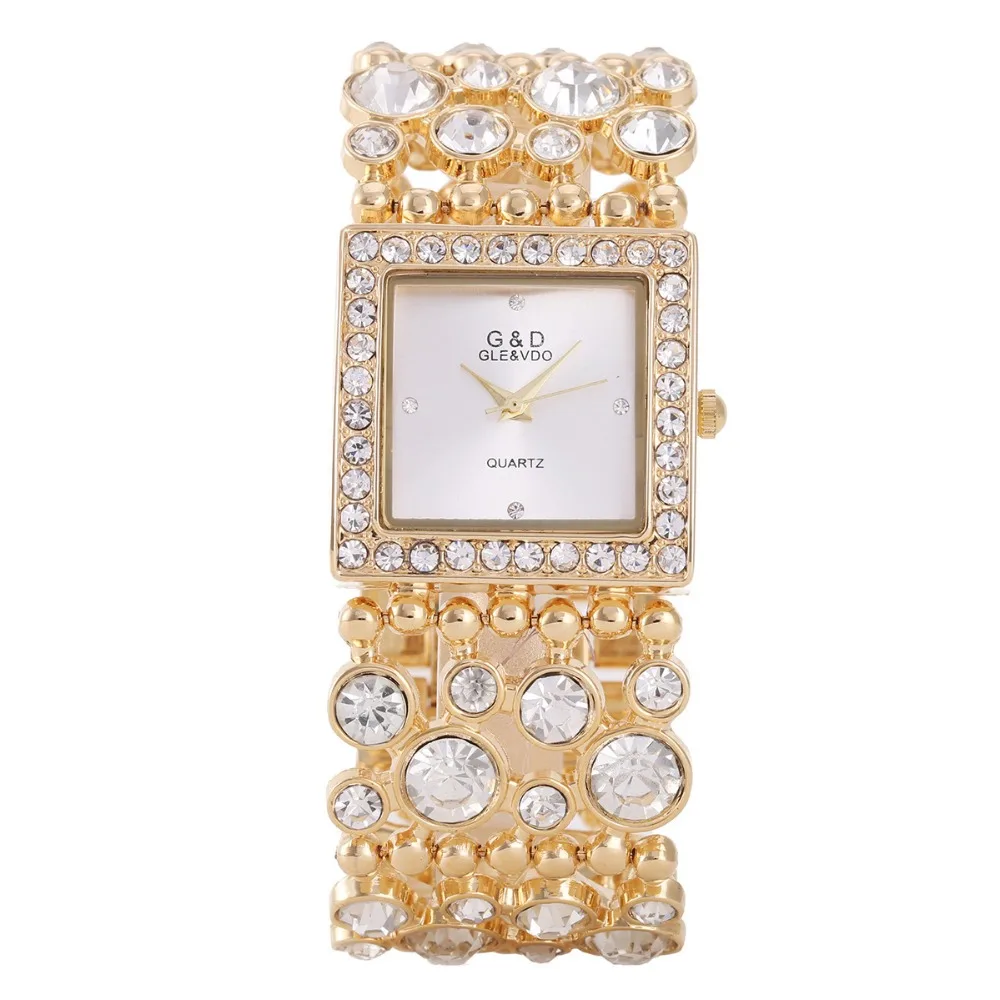 G&D Luxury Brand Women's Bracelet Watches Gold Rhinestone Jewelry Lady's Dress Watch Stainless Steel Band Relogio Feminino Clock
G&D Luxury Brand Women's Bracelet Watches Gold Rhinestone Jewelry Lady's Dress Watch Stainless Steel Band Relogio Feminino Clock