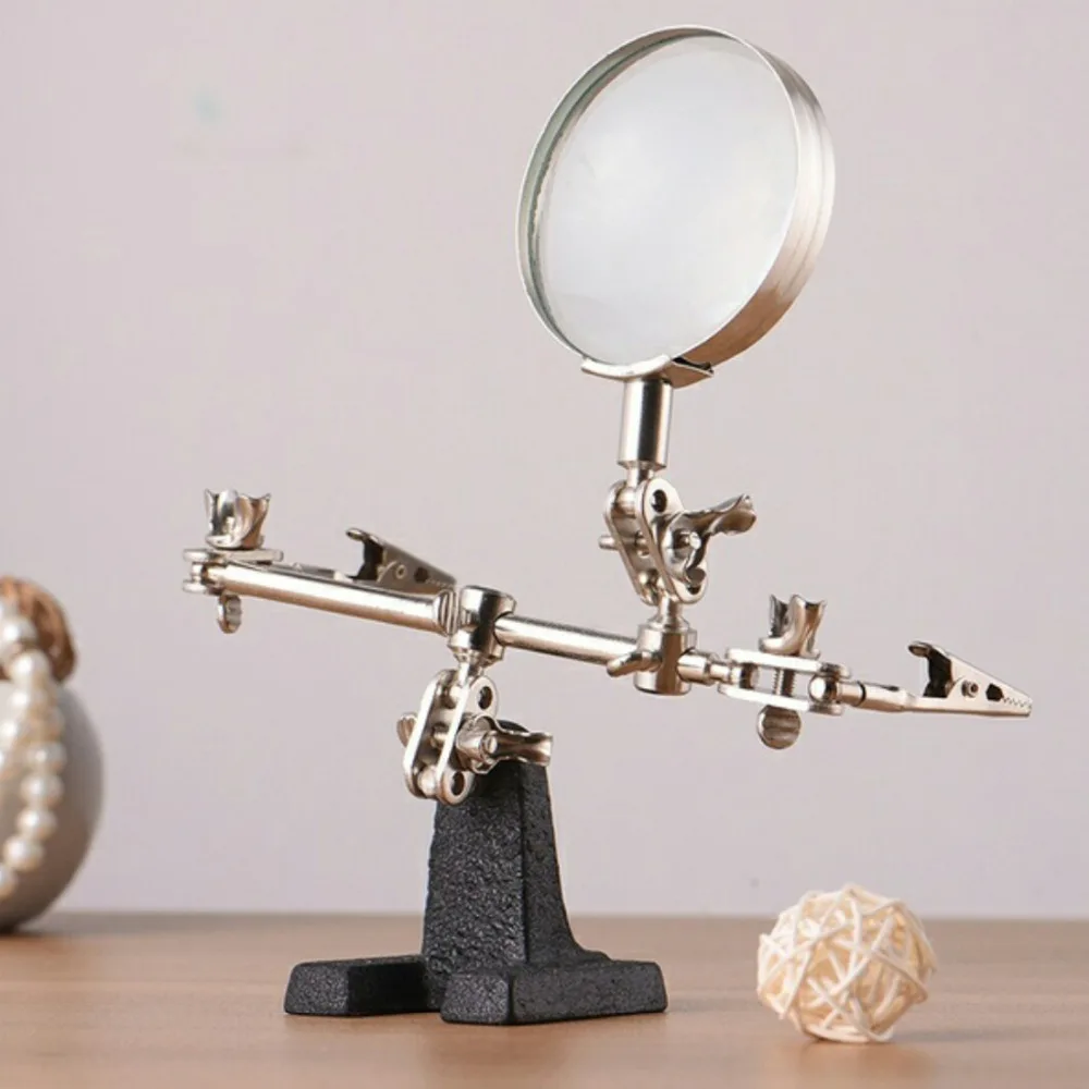 60mm 5X Third Hand Soldering Iron Stand Helping Clamp Vise Clip Tool Magnifying Glass wholesale Electronic Appliance Repair
60mm 5X Third Hand Soldering Iron Stand Helping Clamp Vise Clip Tool Magnifying Glass wholesale Electronic Appliance Repair