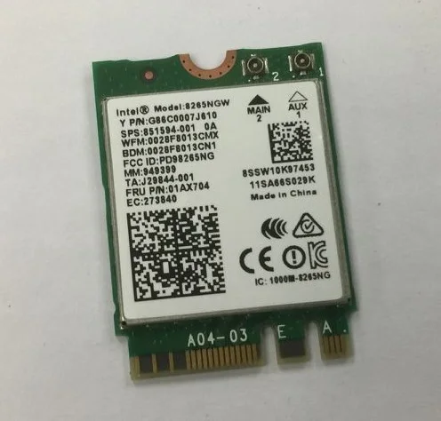 Оптовая продажа, новая беспроводная карта для Intel 8265NGW, двухдиапазонный NGFF 802.11ac 867 Мбит/с, Wi-Fi + для Bluetooth 4,2, карта 2,4G/5 ГГц
Оптовая продажа, новая беспроводная карта для Intel 8265NGW, двухдиапазонный NGFF 802.11ac 867 Мбит/с, Wi-Fi + для Bluetooth 4,2, карта 2,4G/5 ГГц