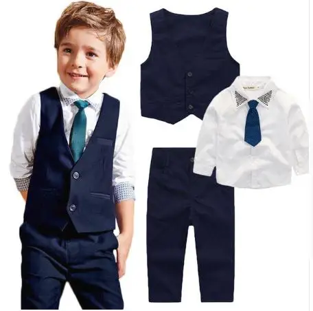 Summer baby Boys Suits 2019 Fashion Cotton Long Sleeve Tie T-shirts +Vest + Pants 3 pcs/sets Gentleman Kids Children's suits
Summer baby Boys Suits 2019 Fashion Cotton Long Sleeve Tie T-shirts +Vest + Pants 3 pcs/sets Gentleman Kids Children's suits