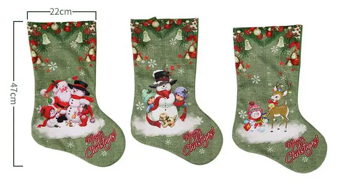 Christmas Party Large Stockings Deer Snowman Santa Claus Print Gift Bags Holders Xmas Long Socks present favor apple wrap
Christmas Party Large Stockings Deer Snowman Santa Claus Print Gift Bags Holders Xmas Long Socks present favor apple wrap