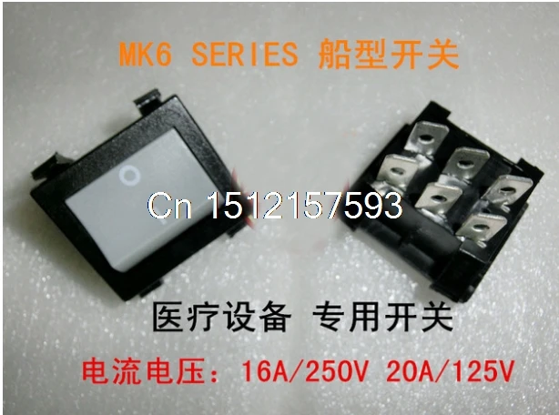2pcs Rocker Switch 35x30mm MK6 Series 6 Pin 2 Position 16A 250VAC 20A 125VAC T120/55 Non Lamp Power Switch for Medical Treatment
2pcs Rocker Switch 35x30mm MK6 Series 6 Pin 2 Position 16A 250VAC 20A 125VAC T120/55 Non Lamp Power Switch for Medical Treatment