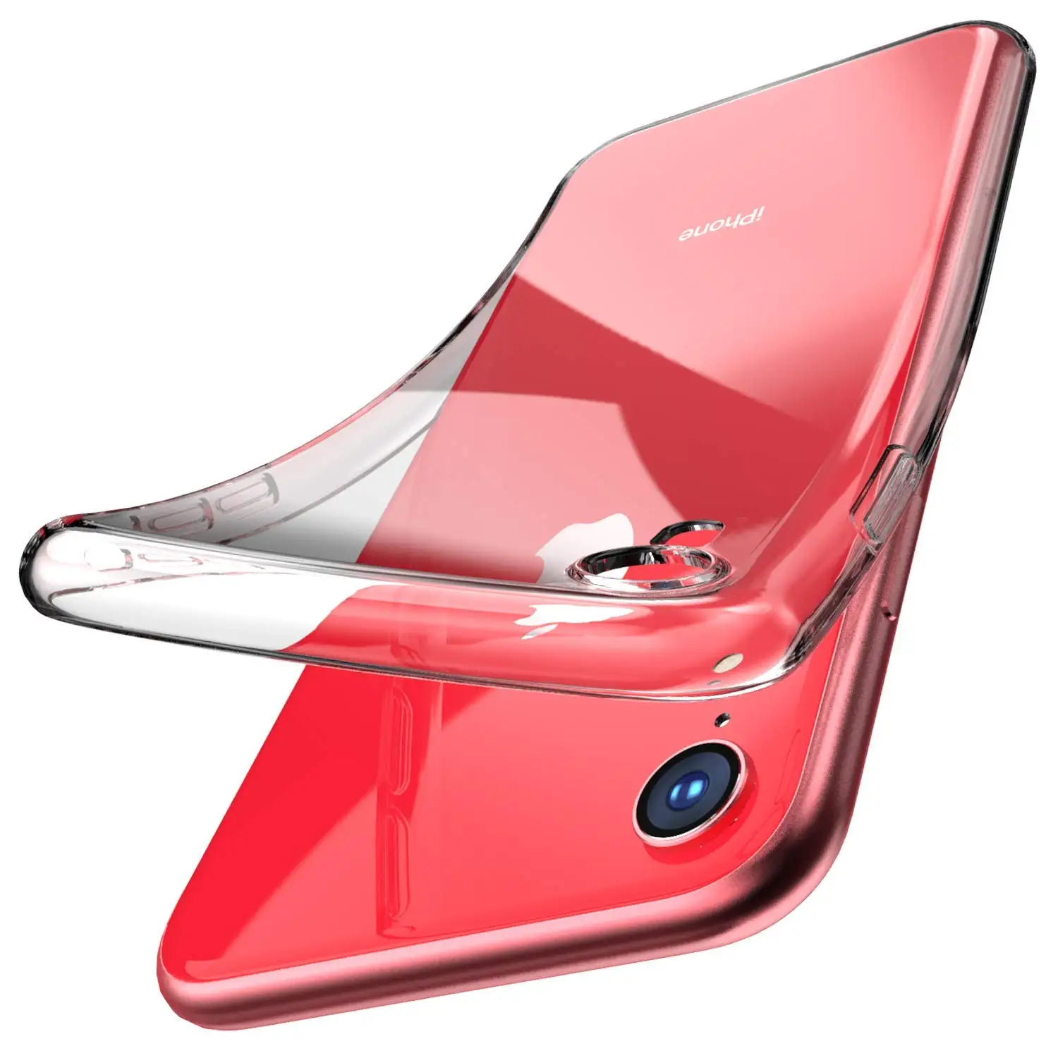 Тонкий прозрачный мягкий чехол для iPhone XR XS Max X Премиум гибкий хромированный