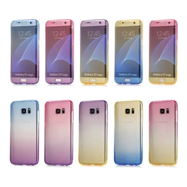 Чехол из ТПУ с градиентом на весь корпус для Samsung Galaxy A3 A5 A7 J3 J5 J7 2017 A8 2018 мягкий