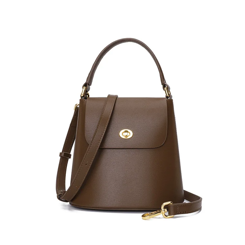 Bucket Bag Female 2019 New Cowhide Hand-held Slant Bag Small Bag Fashion Single Shoulder Bag Genuine Leather Female Bag
Bucket Bag Female 2019 New Cowhide Hand-held Slant Bag Small Bag Fashion Single Shoulder Bag Genuine Leather Female Bag
