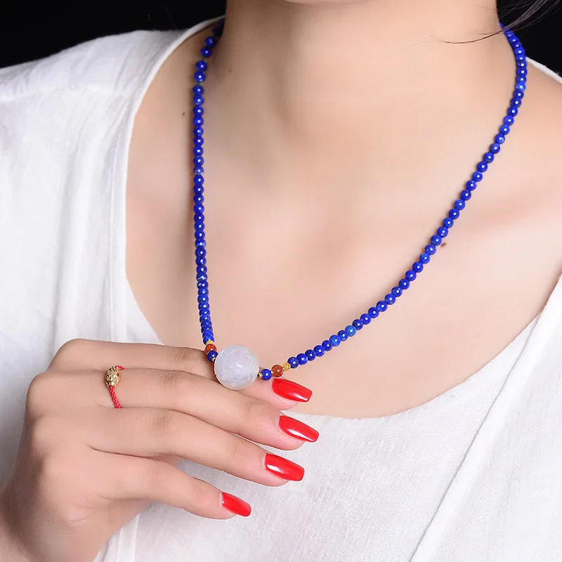 Wholesale Blue Stone Beads Necklace with Natural Crystal Echo Bead Pendant Clavicular Chain Necklace Adjustable Fashion Jewelry
Wholesale Blue Stone Beads Necklace with Natural Crystal Echo Bead Pendant Clavicular Chain Necklace Adjustable Fashion Jewelry