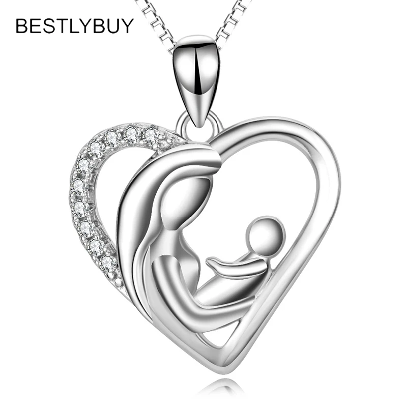 BESTLYBUY 925 Sterling Silver Heart Necklace Mother and Child Pendant Necklace Jewelry Birthday Gifts for Mother Mama Mom
BESTLYBUY 925 Sterling Silver Heart Necklace Mother and Child Pendant Necklace Jewelry Birthday Gifts for Mother Mama Mom