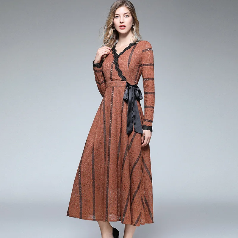Elegant Women Dress Casual Hallow Out Female Long Lace Dress Party Princess A Line Autumn Print Dresses Vestidos High Quality
Elegant Women Dress Casual Hallow Out Female Long Lace Dress Party Princess A Line Autumn Print Dresses Vestidos High Quality