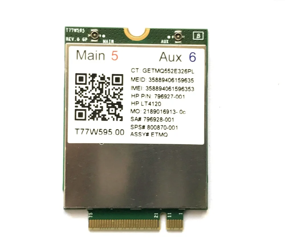 lt4120 X5 LTE T77W595 796928-001 4G WWAN M.2 150Mbps LTE Modem For HP Elite x2 840 850 G3 640 650 645 G2
lt4120 X5 LTE T77W595 796928-001 4G WWAN M.2 150Mbps LTE Modem For HP Elite x2 840 850 G3 640 650 645 G2