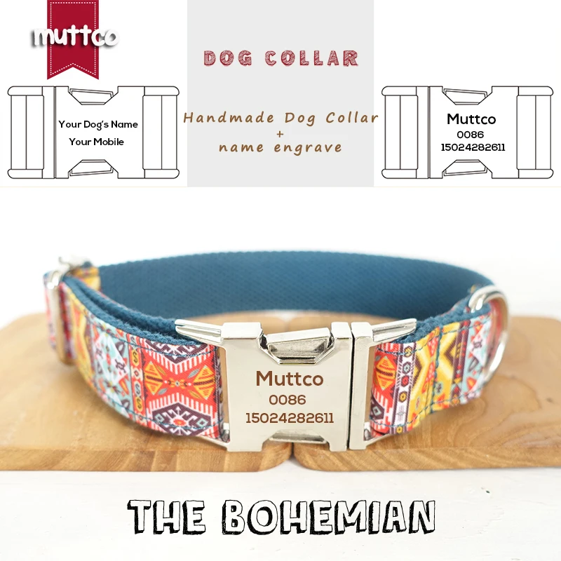 MUTTCO retailing handmade timeproof engraved pet name dog collar THE BOHEMIAN creative ethnic style dog collar 5 sizes UDC050
MUTTCO retailing handmade timeproof engraved pet name dog collar THE BOHEMIAN creative ethnic style dog collar 5 sizes UDC050