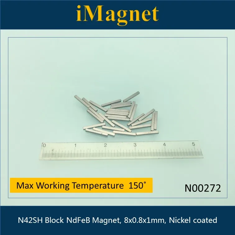 N00272 50 шт. N42SH блок супер сильный редкоземельный неодимовый магнит, 8x0,8x1 мм, магнит для холодильника
N00272 50 шт. N42SH блок супер сильный редкоземельный неодимовый магнит, 8x0,8x1 мм, магнит для холодильника