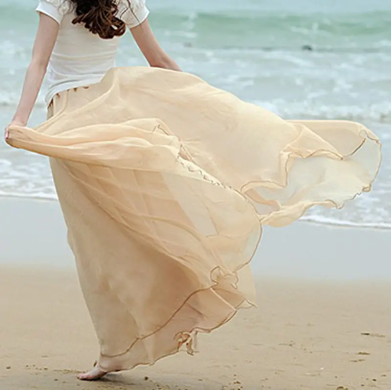 Women's Maxi Skirts Bohemian Style Korean Fashion Long Skirt Beach Sundress 2019 Tulle High Waist Pleated Skirt Summer Clothes
Women's Maxi Skirts Bohemian Style Korean Fashion Long Skirt Beach Sundress 2019 Tulle High Waist Pleated Skirt Summer Clothes