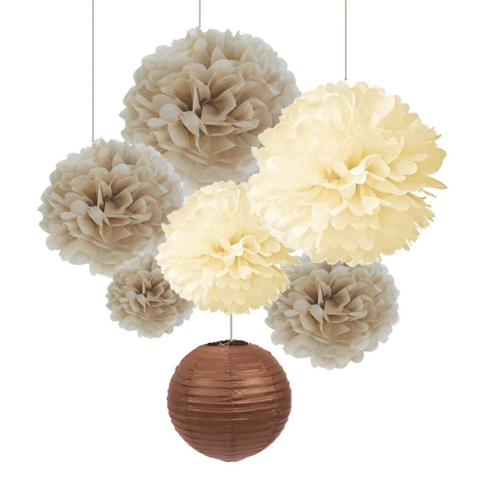 (Tan,Cream) Natural Style 7pc Paper Decoration Set Paper Crafts (Lantern,Pom Pom) Wedding Birthday Party Nursery Decor
(Tan,Cream) Natural Style 7pc Paper Decoration Set Paper Crafts (Lantern,Pom Pom) Wedding Birthday Party Nursery Decor